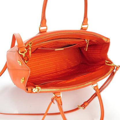 Prada Saffiano Medium Galleria Double Zip Tote Papaya 5 of 8