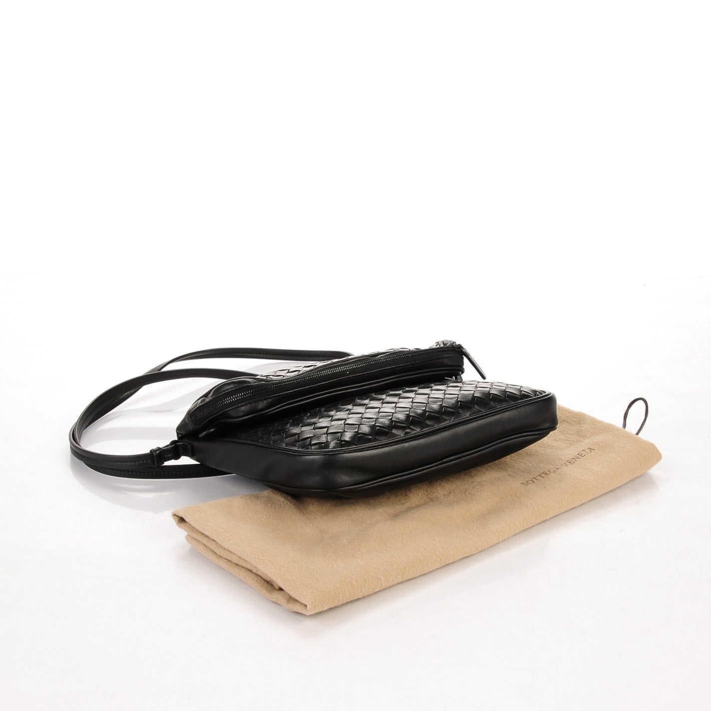 Nappa Intrecciato Flap Crossbody Nero Black
