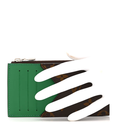 Louis Vuitton Monogram Calfskin Coin Card Holder Minty Green 2 of 7