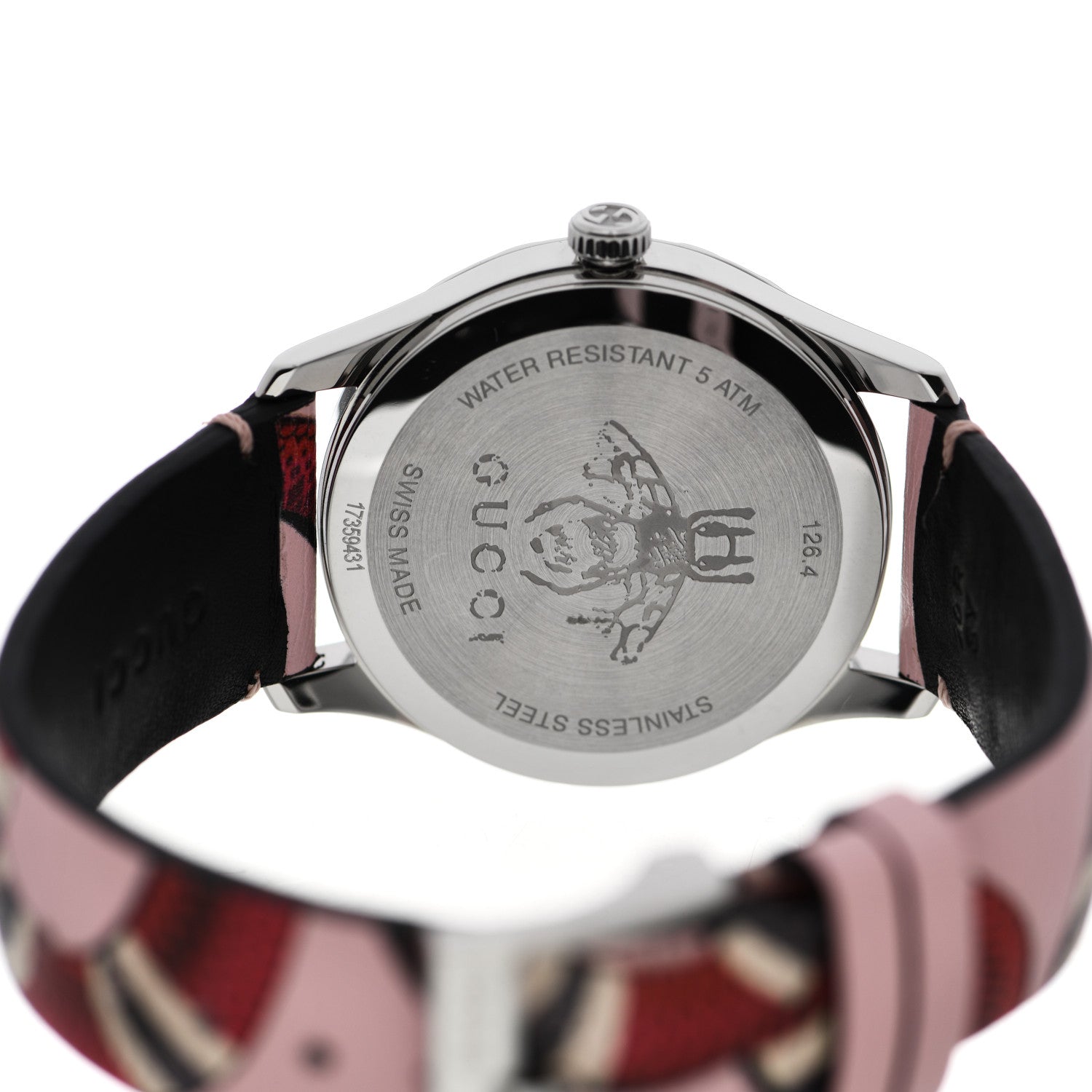 Gucci Stainless Steel Calfskin 38mm Le Marche Des Merveilles Snake Quartz Watch Pink 4 of 5