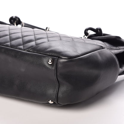 Chanel Calfskin Quilted Large Cambon Flap Black White 6 of 9