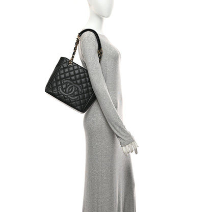Chanel Caviar Quilted Petit Shopping Tote PST Black 2 of 10