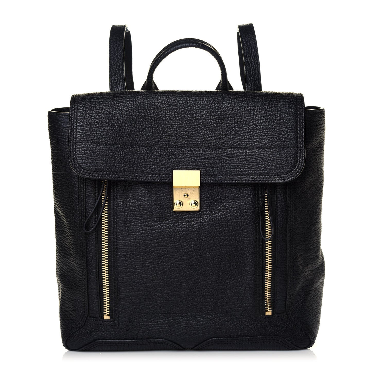Textured Calfskin Pashli Backpack Black