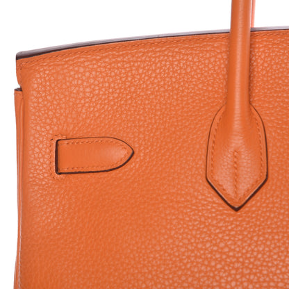 Hermes Taurillon Clemence Birkin 35 Orange 14 of 41