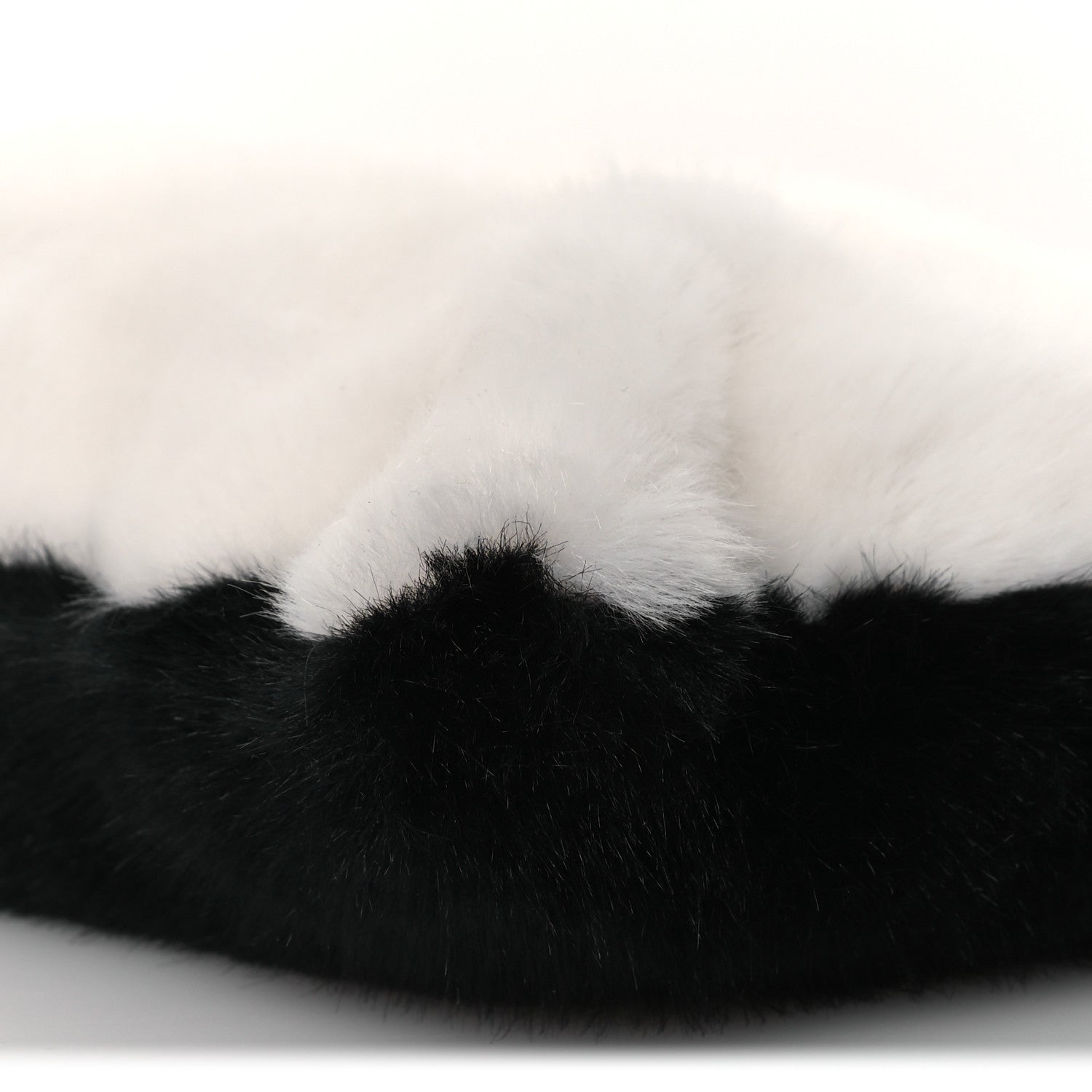 Givenchy Faux Fur Two Tone Large GV3 Pouch Wristlet Black White 10 of 10