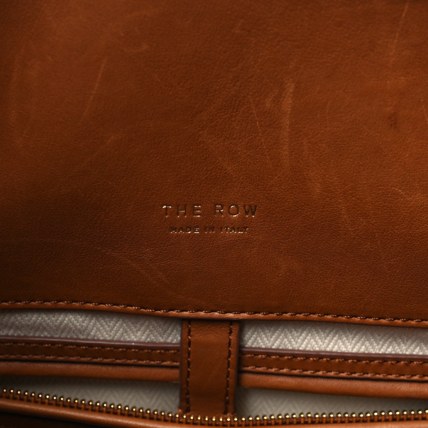 The Row Polished Saddle Calfskin Soft Margaux 15 Cuir 6 of 8