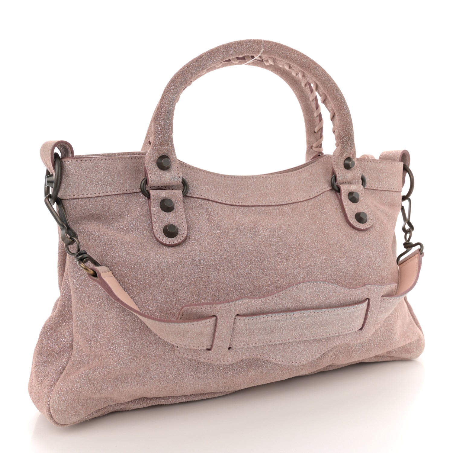 Balenciaga Metallic Craquele Calfskin Suede Classic Hardware First Old Rose 4 of 13