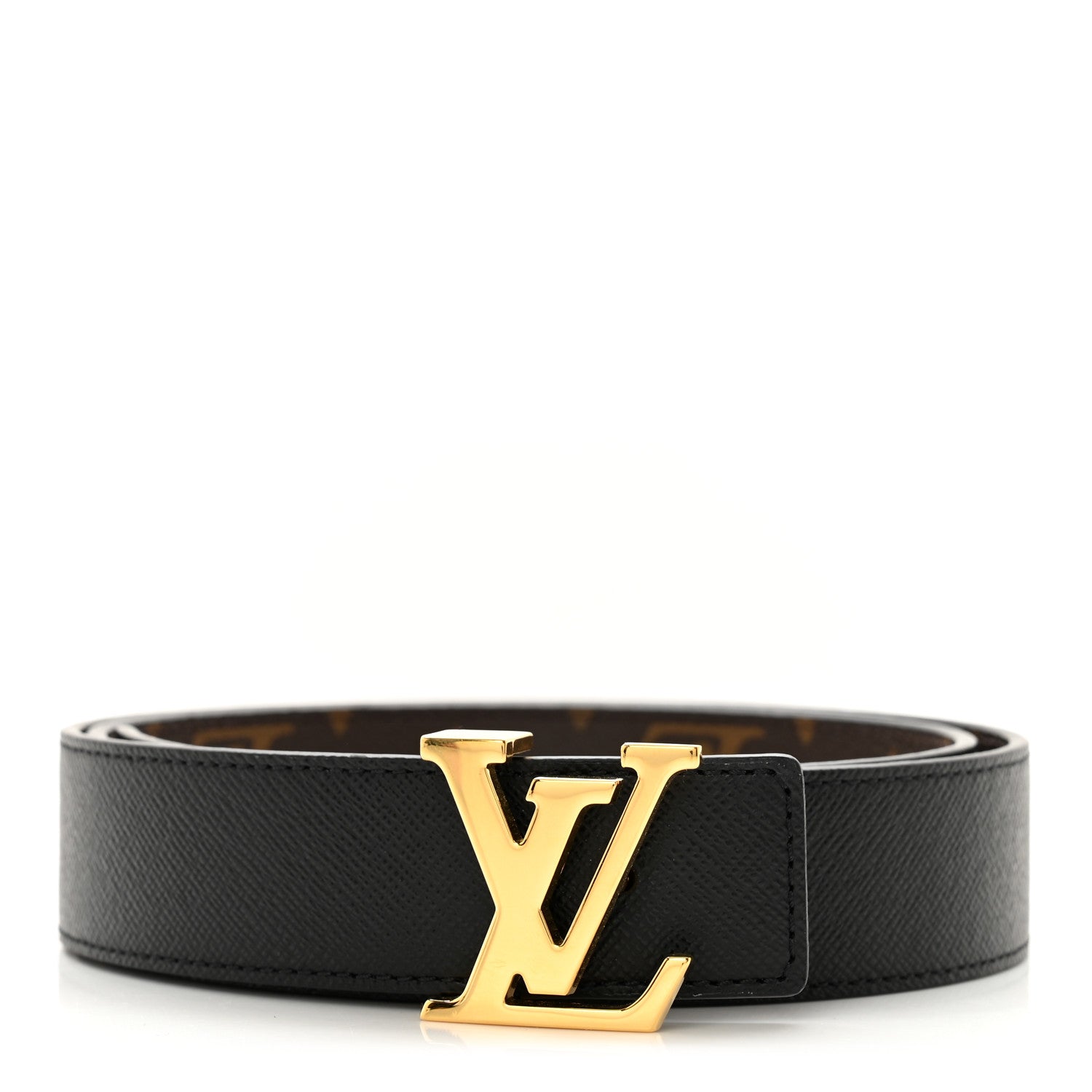 Louis Vuitton Calfskin Monogram 30mm LV Initiales Reversible Belt 75/30 Black 1 of 5