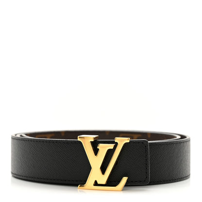Louis Vuitton Calfskin Monogram 30mm LV Initiales Reversible Belt 75/30 Black 1 of 5