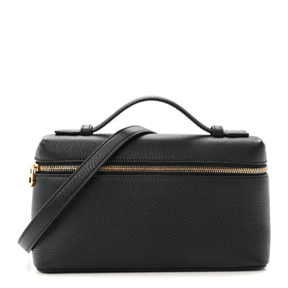 Loro Piana Grained Calfskin L19 Extra Pocket Pouch Black 1 of 9