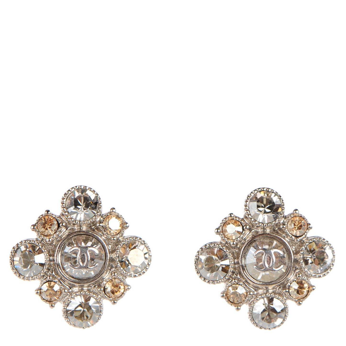 Crystal CC Earrings Silver