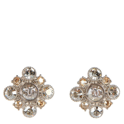 Chanel Crystal CC Earrings Silver 1 of 4