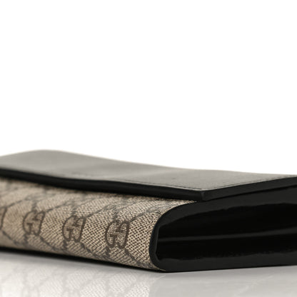 Gucci Calfskin GG Supreme Monogram Continental Wallet Black 9 of 12