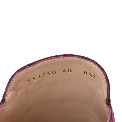 Gucci Suede Cachemire Malaga Kid Womens Princetown Slippers 40 Burgundy 9 of 9