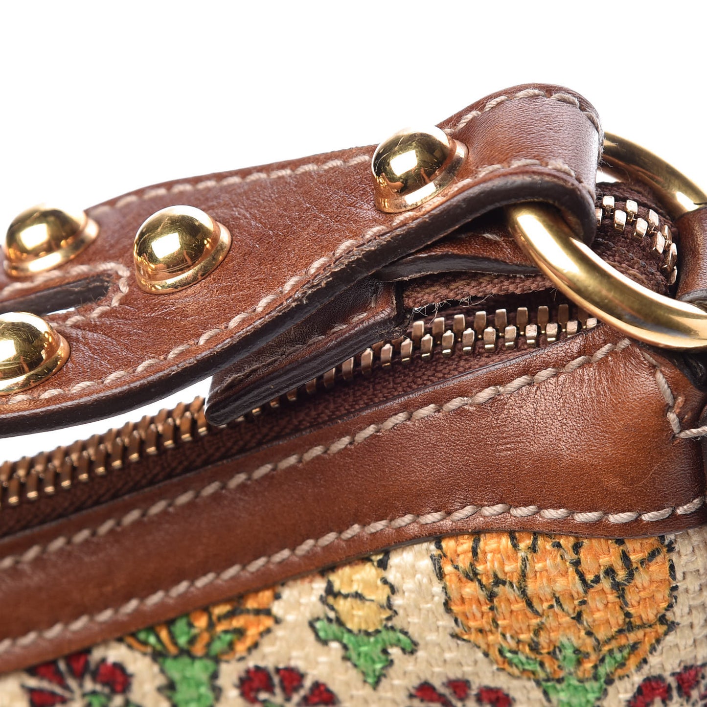 Monogram Biba Pineapple Print Hobo Brown