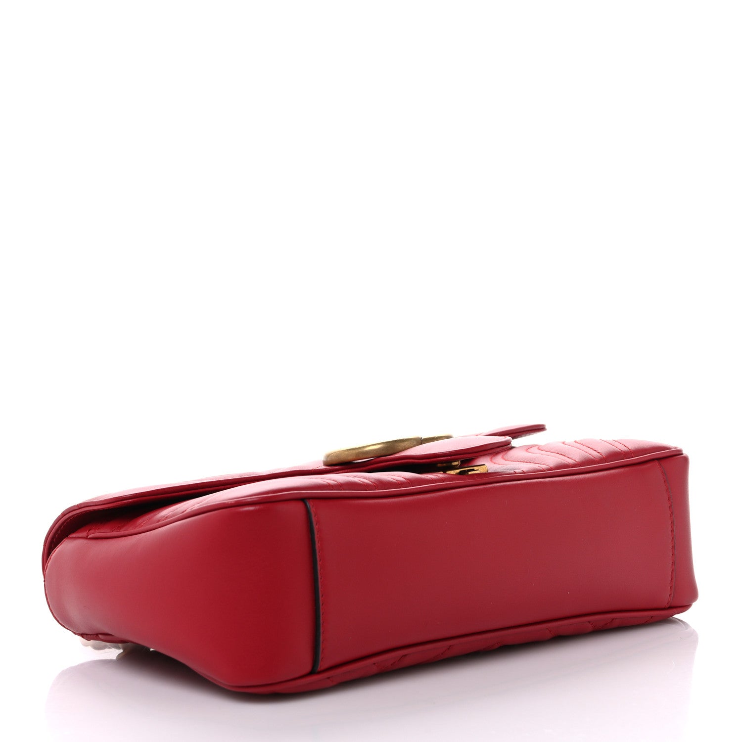 Gucci Calfskin Matelasse Small GG Marmont Shoulder Bag Hibiscus Red 4 of 11