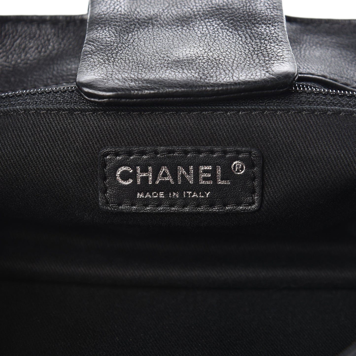 Calfskin Diamond Stitch Accordion Flap Black