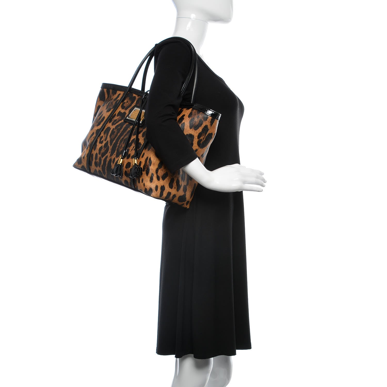 Dolce & Gabbana Dauphine Leopard Print Shopping Tote 2 of 8