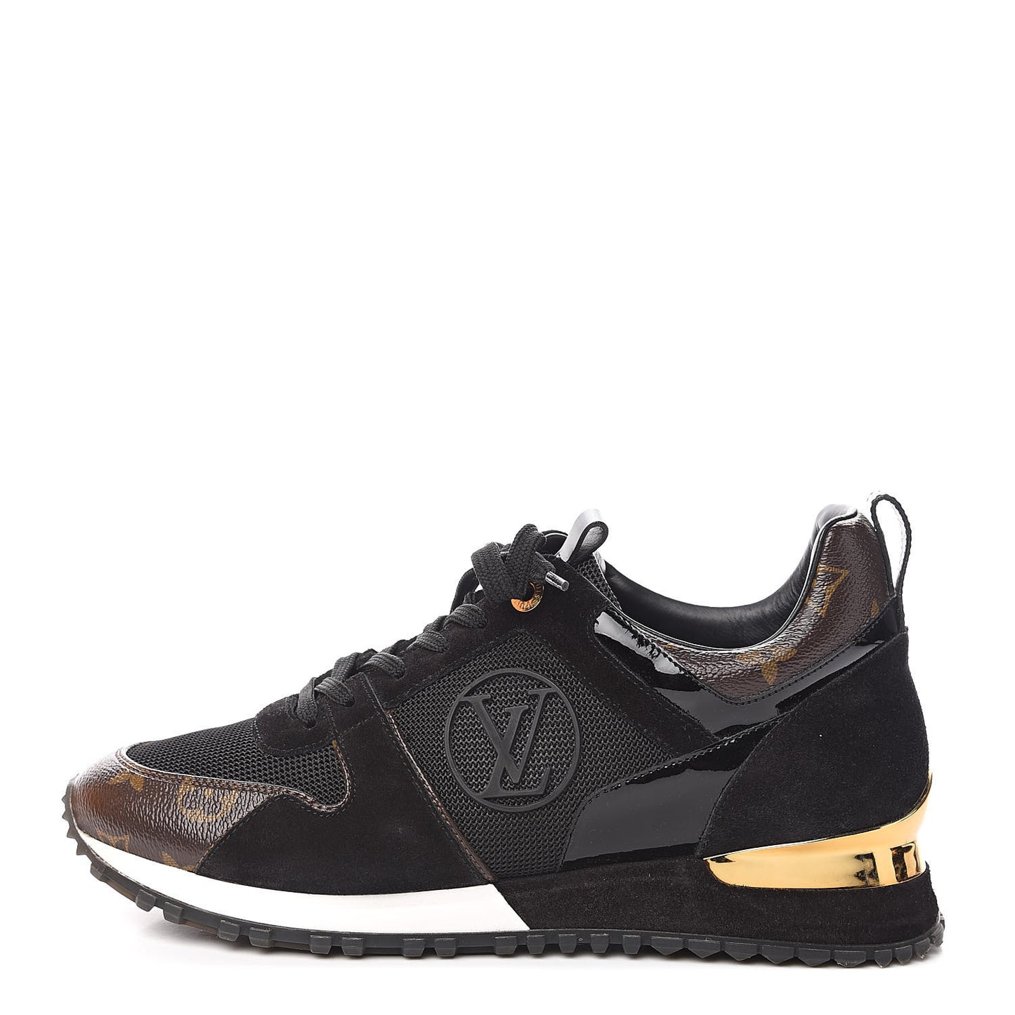 Suede Monogram Run Away Sneakers 38.5 Black