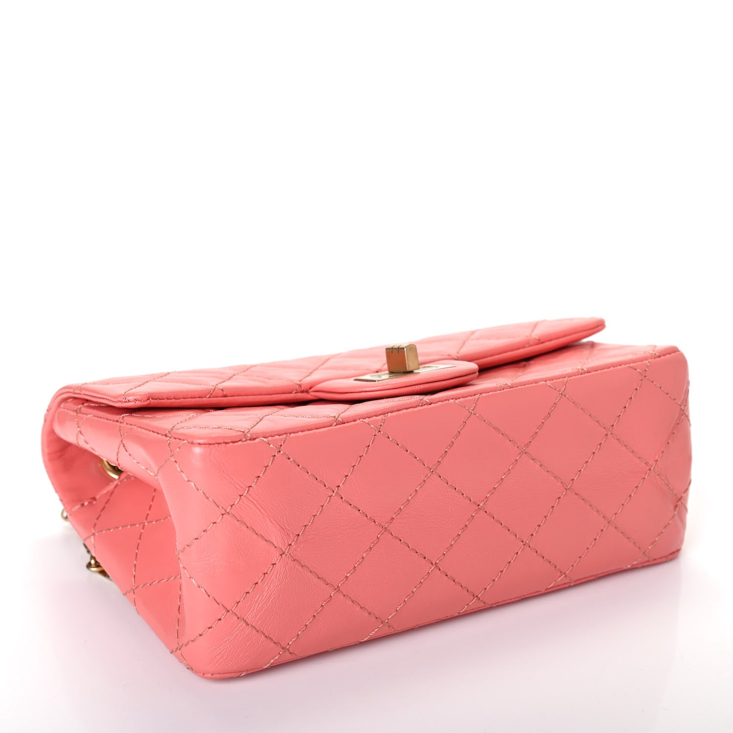 Chanel Aged Calfskin Quilted 2.55 Reissue Mini Flap Coral 3 of 4