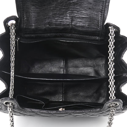 Chanel Metallic Aged Calfskin Quilted Reissue 2.55 Accordion Flap Black 5 of 9