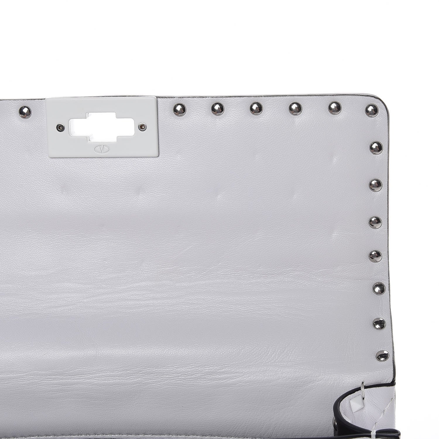 Valentino Garavani Lambskin Medium Free Rockstud Spike Shoulder Bag Optic White 9 of 10