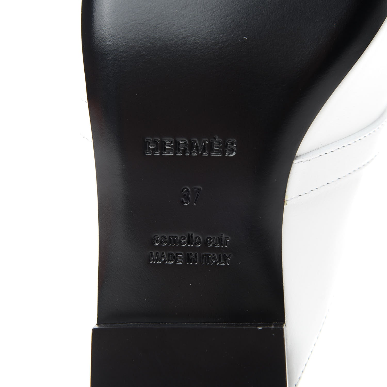 Hermes Calfskin Oz Mules 37 White 7 of 10