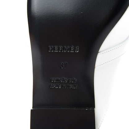 Hermes Calfskin Oz Mules 37 White 7 of 10