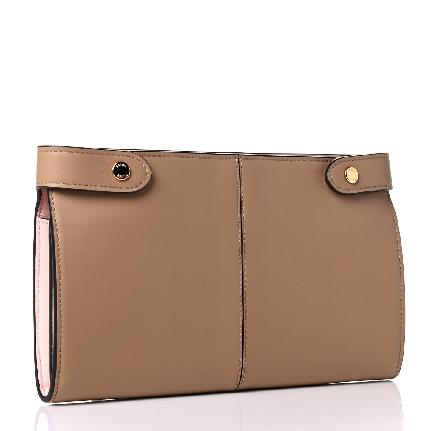 Vitello Grace Matte Peekaboo Clutch Miele Scuro Light Rose