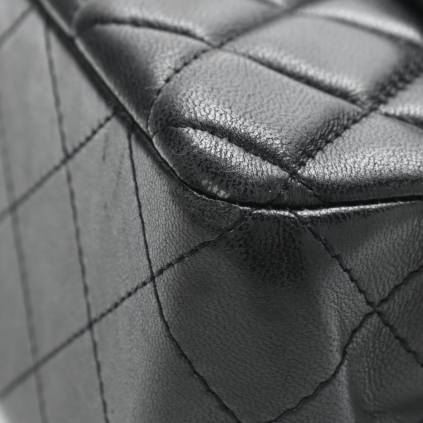 Lambskin Quilted Mini Rectangular Flap Black