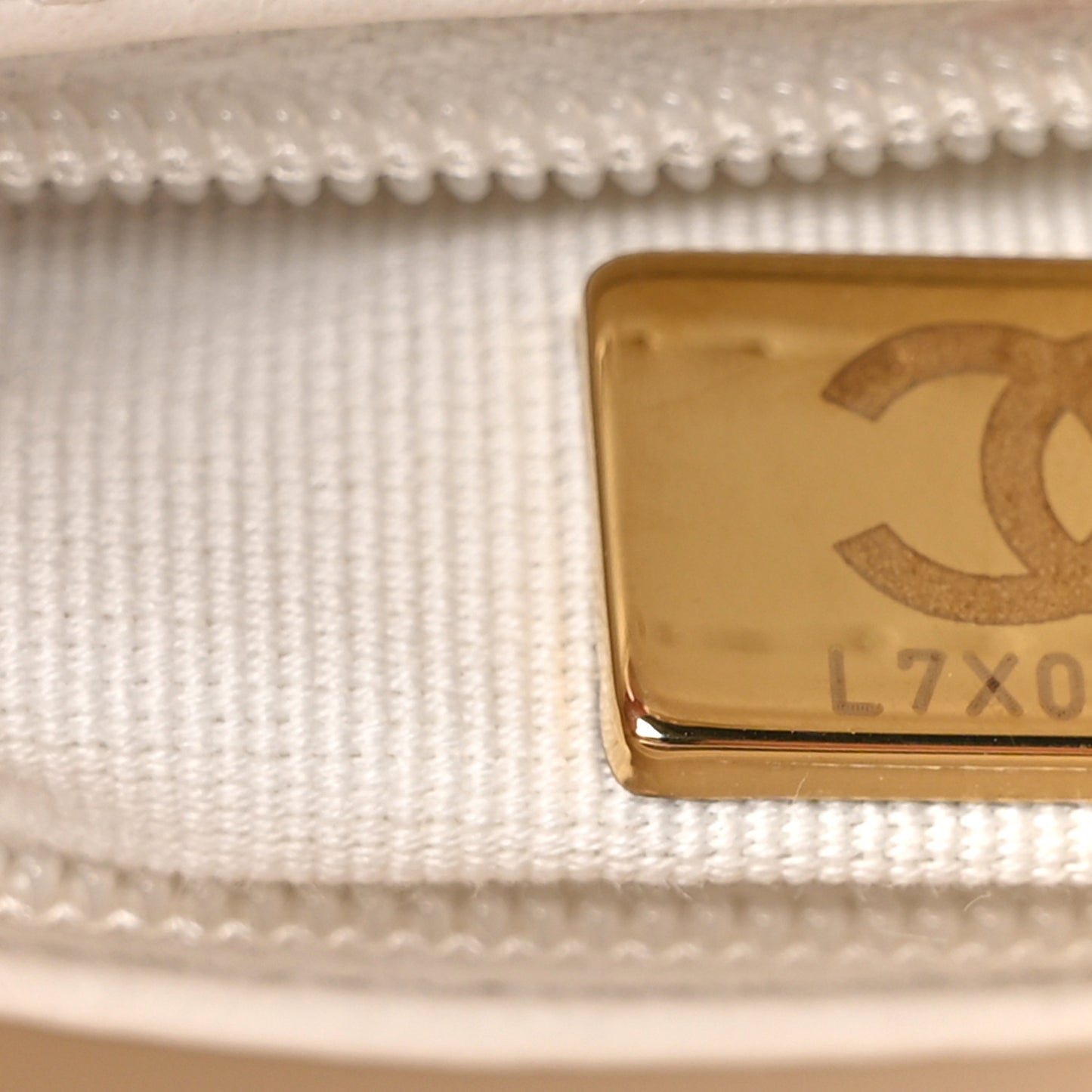 Shiny Aged Calfskin Quilted Nano Kelly Shopper White
