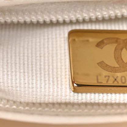 Chanel Shiny Aged Calfskin Quilted Nano Kelly Shopper White 6 of 10