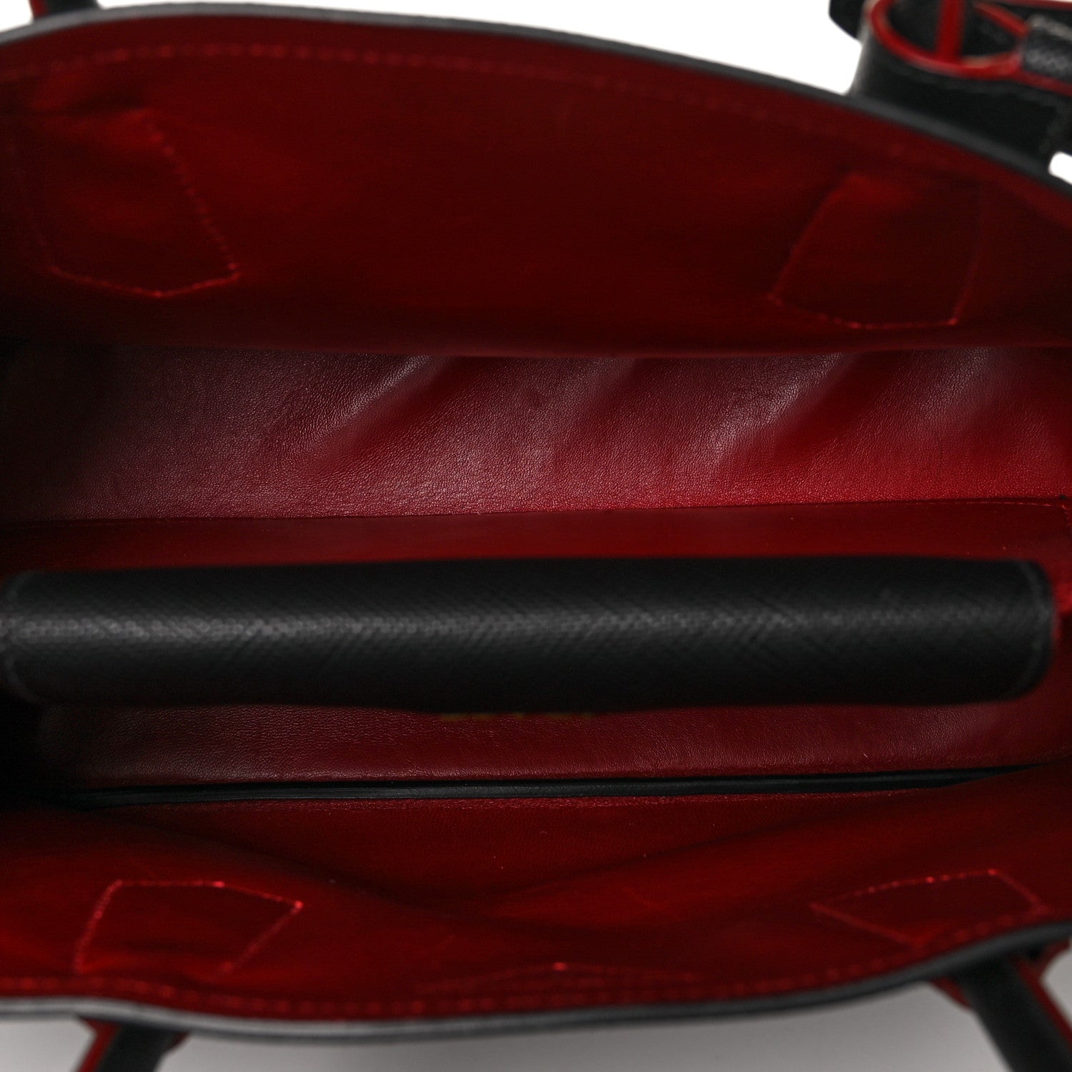 Prada Saffiano Cuir Small Double Bag Black Fuoco 5 of 9