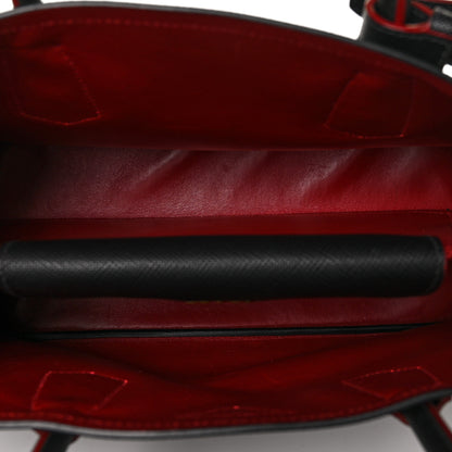 Prada Saffiano Cuir Small Double Bag Black Fuoco 5 of 9
