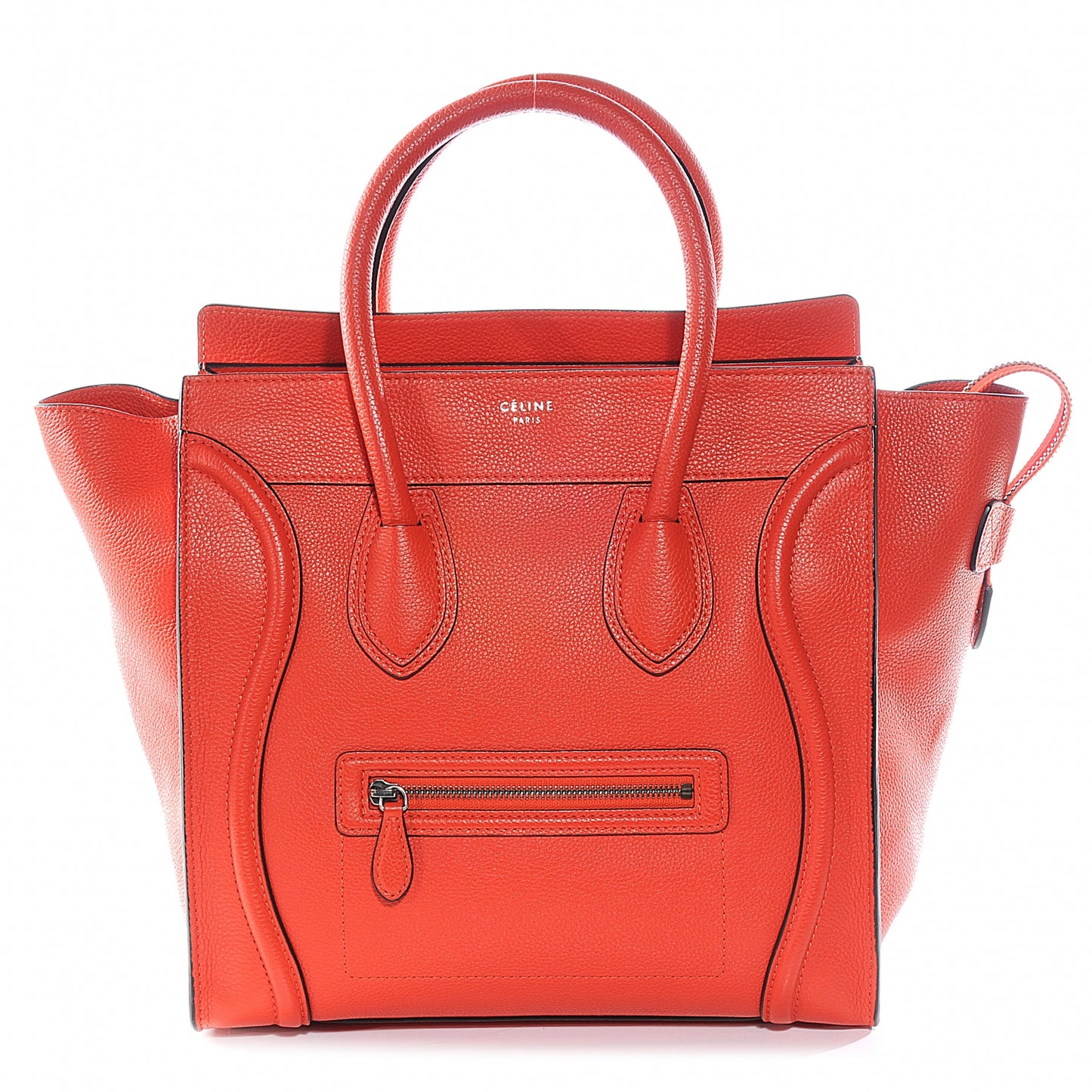Drummed Calfskin Mini Luggage Bag Vermillion