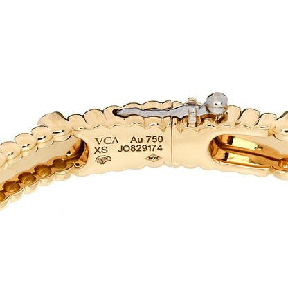 Van Cleef & Arpels 18K Yellow Gold Diamond Perlee Sweet Clovers Bracelet XS 3 of 5