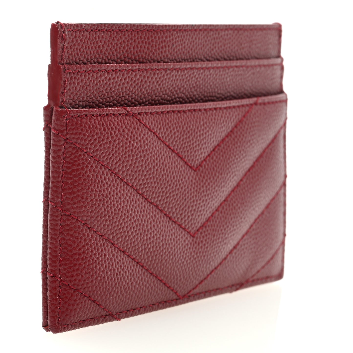 Grain De Poudre Matelasse Chevron Monogram Credit Card Case Opyum Red