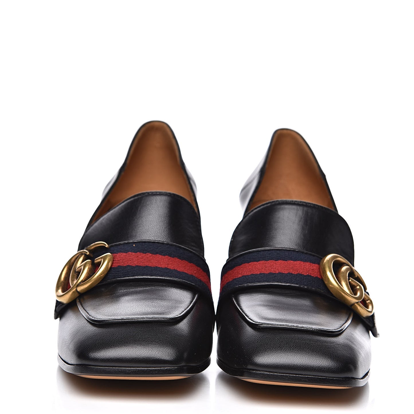 Malaga Kid Web Pearl Embellished Peyton 75mm Loafer Pumps 35.5 Black
