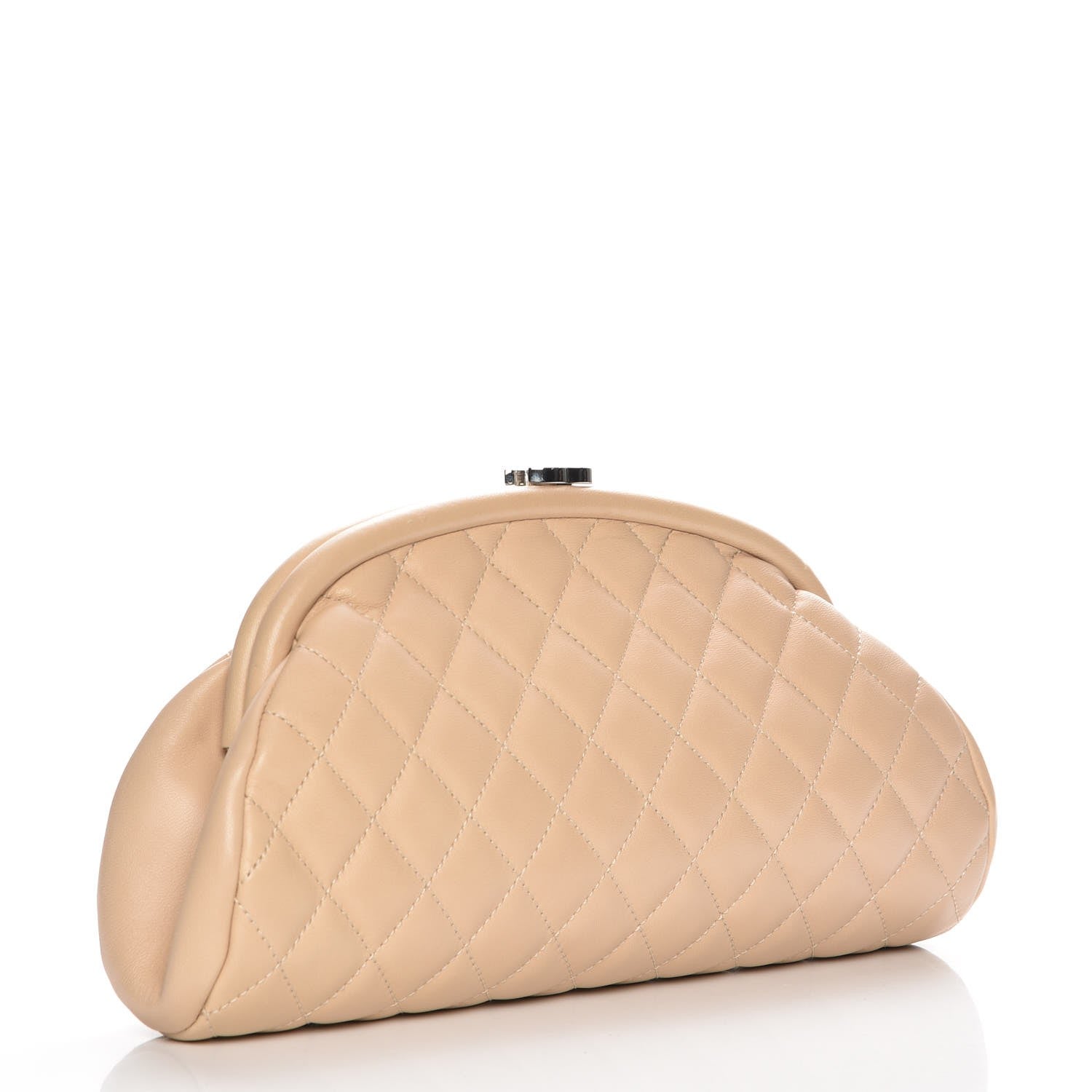Chanel Lambskin Quilted Timeless Clutch Beige Clair 2 of 7