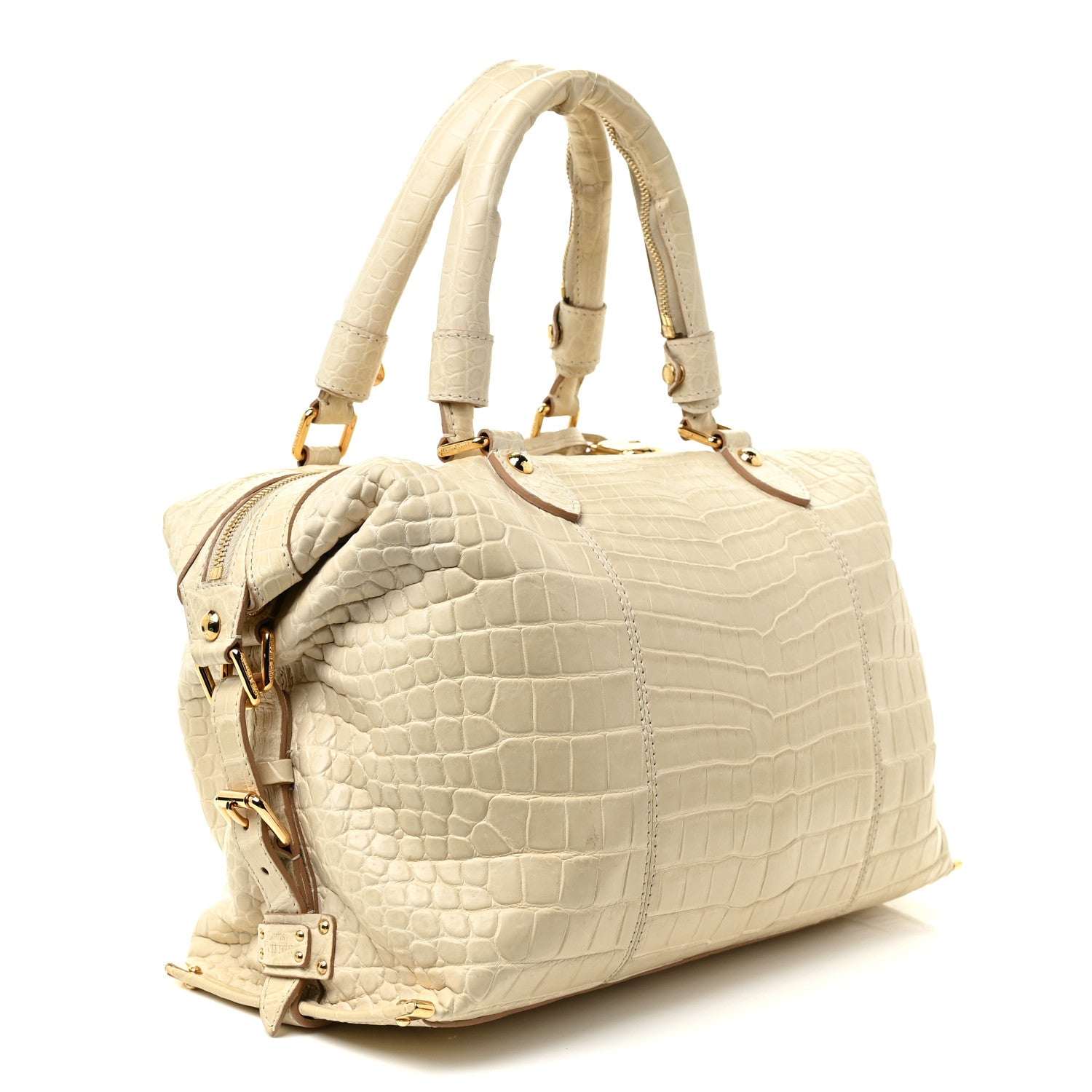 Louis Vuitton Crocodile Sac Louis Beige 2 of 21
