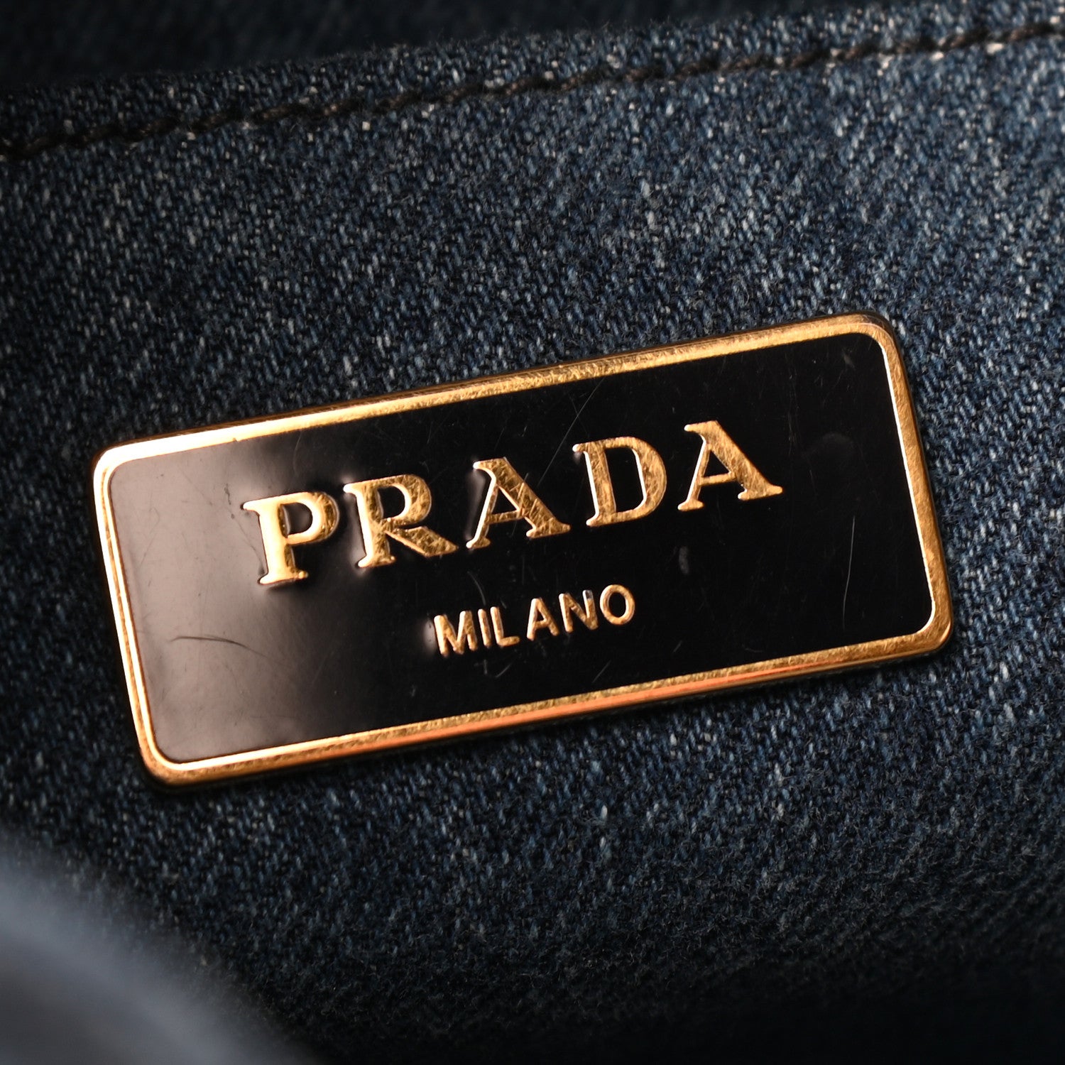 Prada Denim Small Logo Tote Bleu 6 of 9