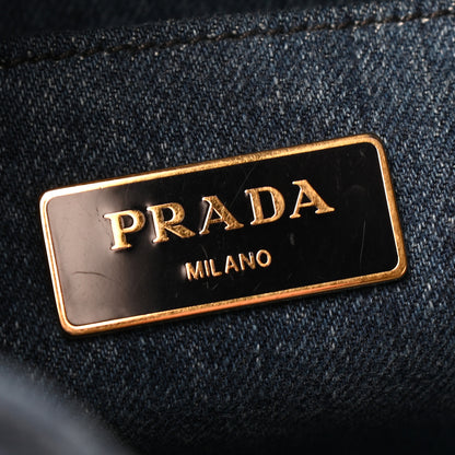 Prada Denim Small Logo Tote Bleu 6 of 9
