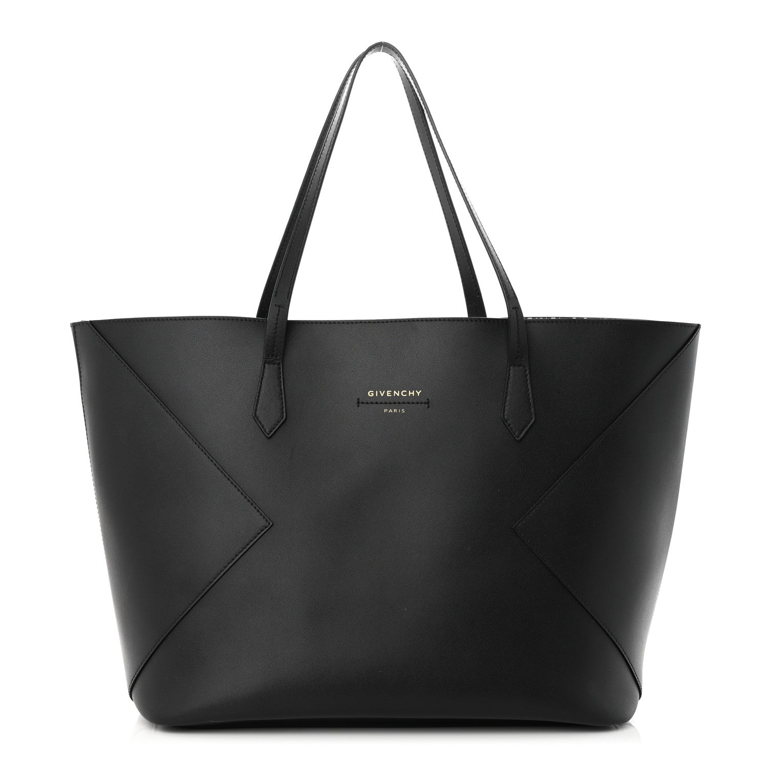 Givenchy Smooth Calfskin Wing Shopper Tote Black White 3 of 12