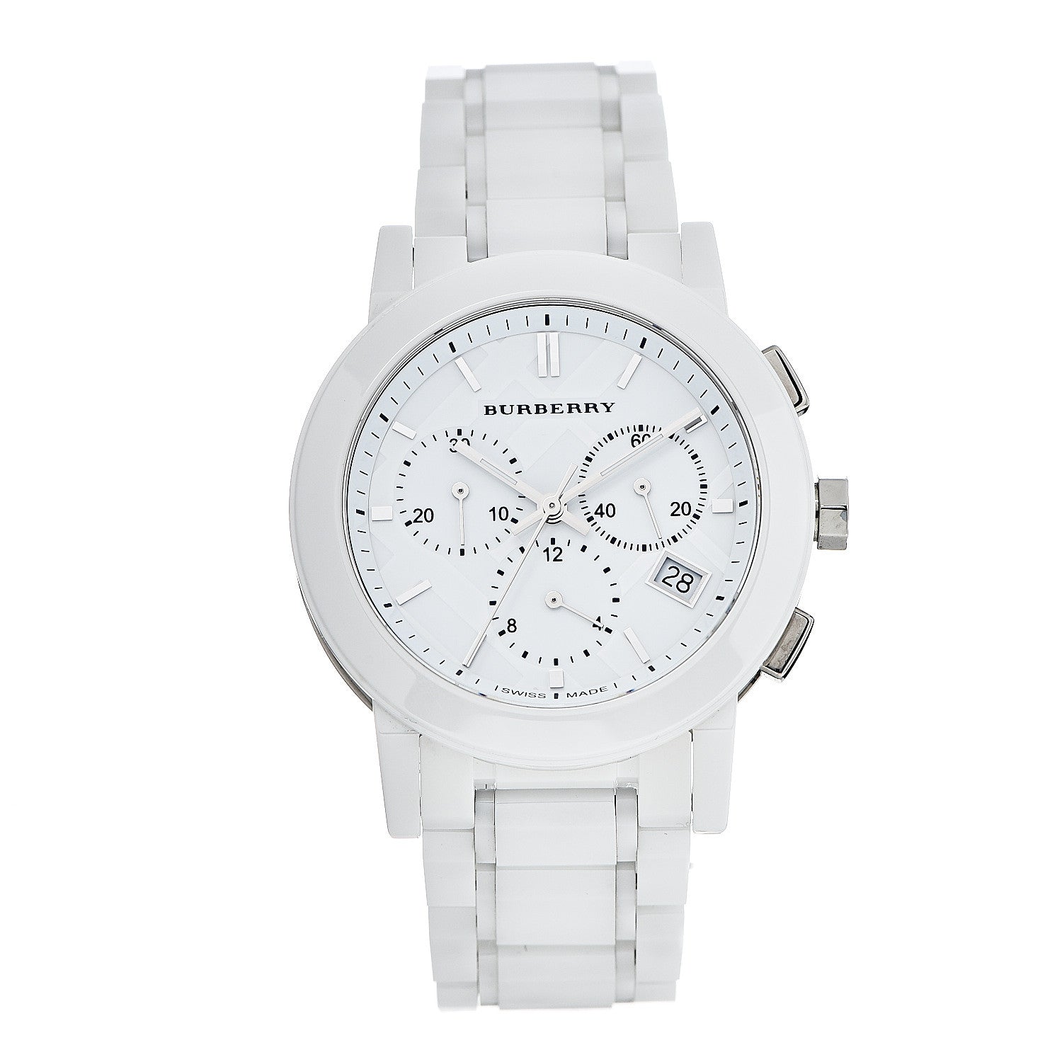 Burberry Stainless Steel Ceramic 38mm Chronograph Quartz Watch White BU9080 1 of 8