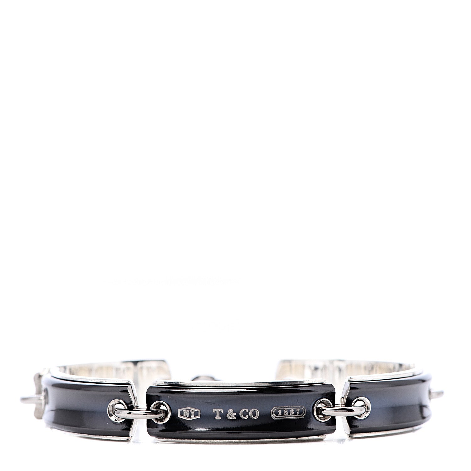 Tiffany Sterling Silver Titanium Link 1837 ID Bracelet 1 of 5