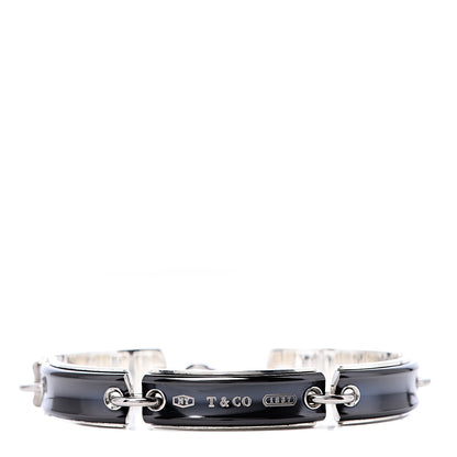 Tiffany Sterling Silver Titanium Link 1837 ID Bracelet 1 of 5
