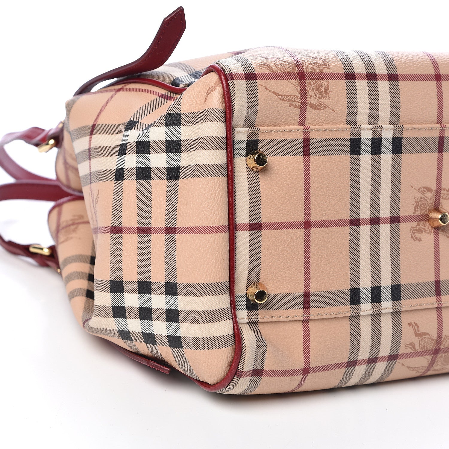 Burberry Haymarket Check Small Canterbury Tote Military Red 9 of 10