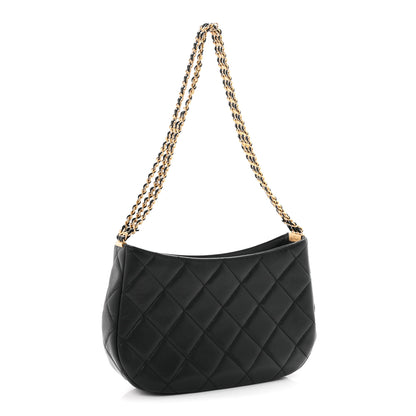 Chanel Caviar Quilted Triple Chain Hobo Black 3 of 10