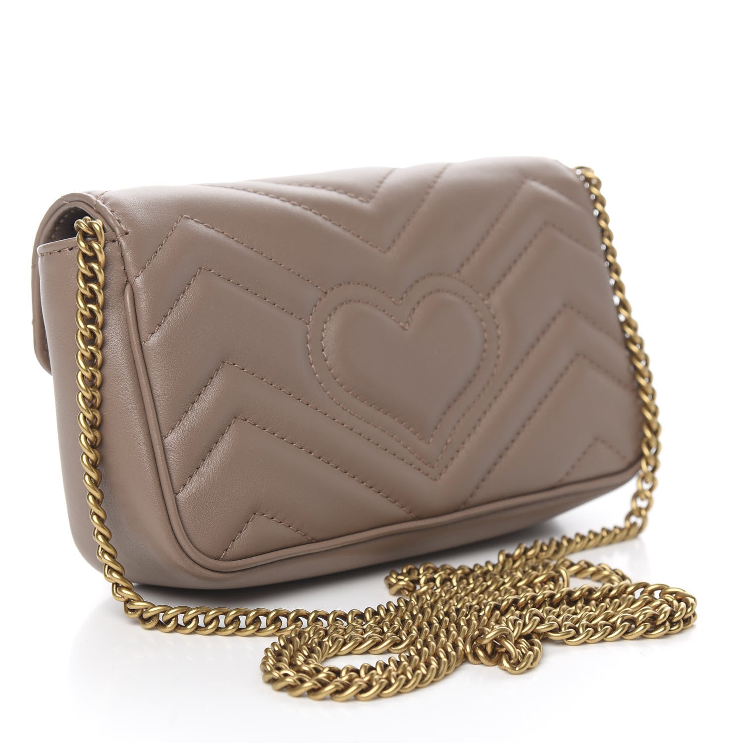Gucci Calfskin Matelasse Super Mini GG Marmont Shoulder Bag Porcelain Rose 2 of 10