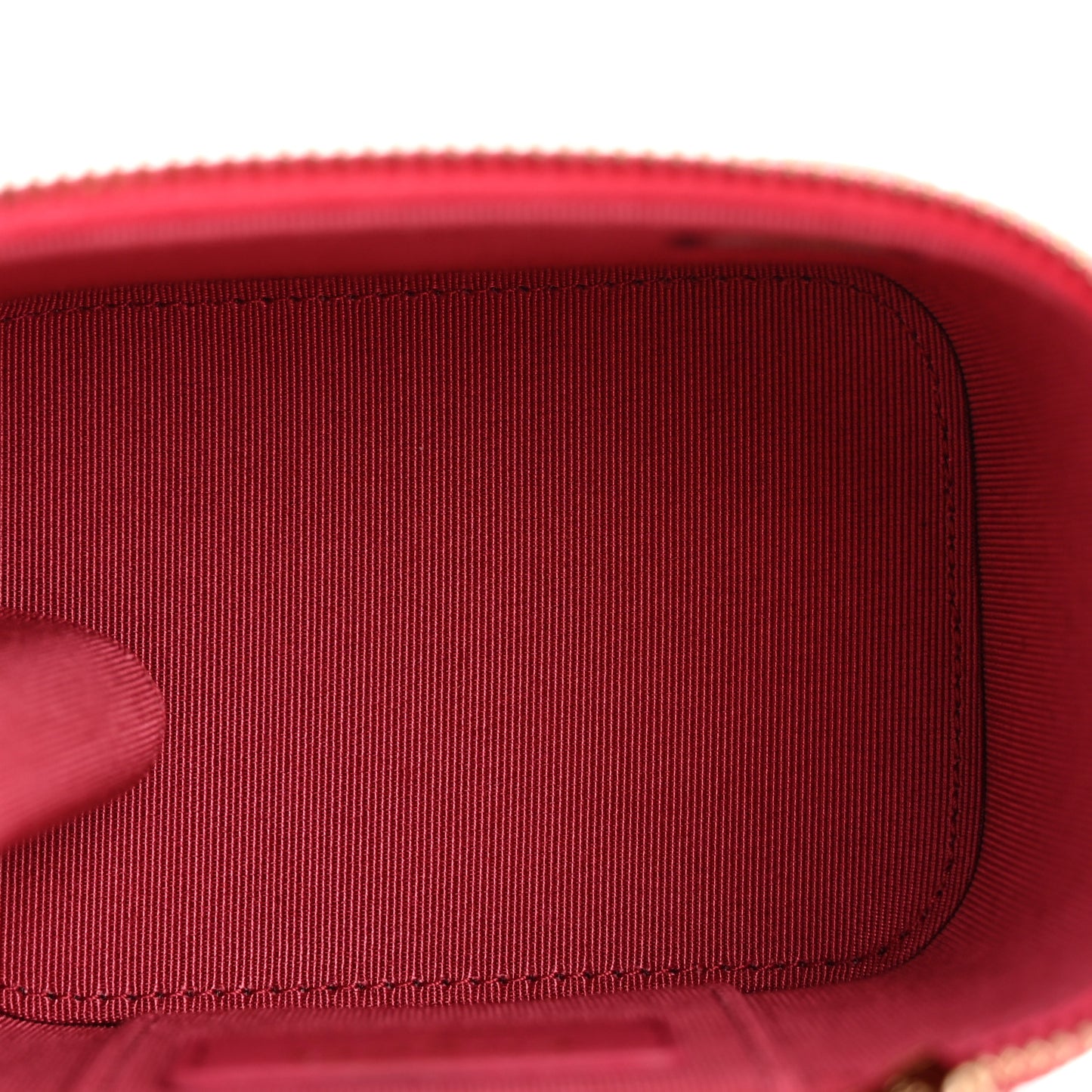 Caviar Quilted Mini Vanity Case With Chain Dark Pink